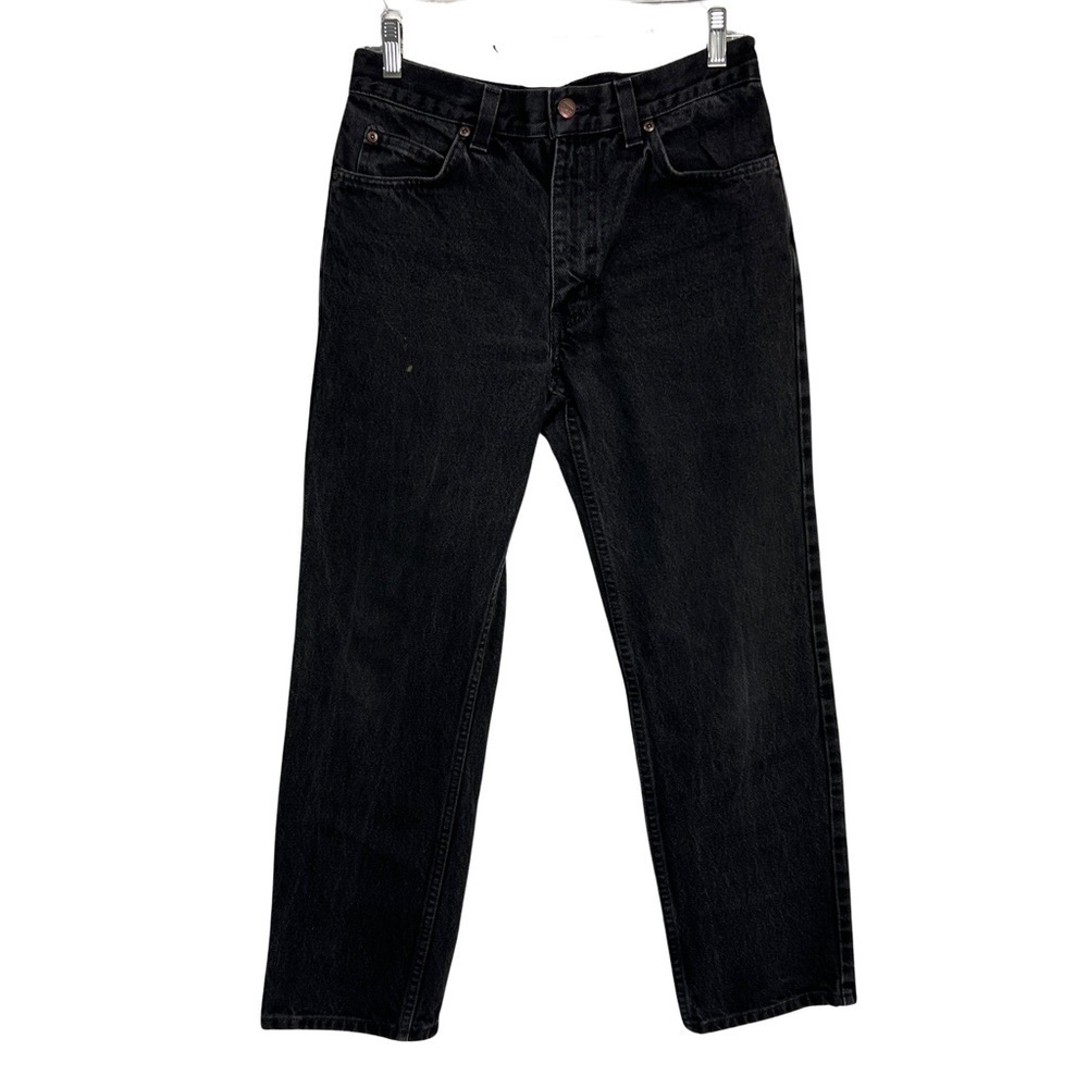 Vintage 90s Washed Faded Black Straight Leg Mid Rise Jeans